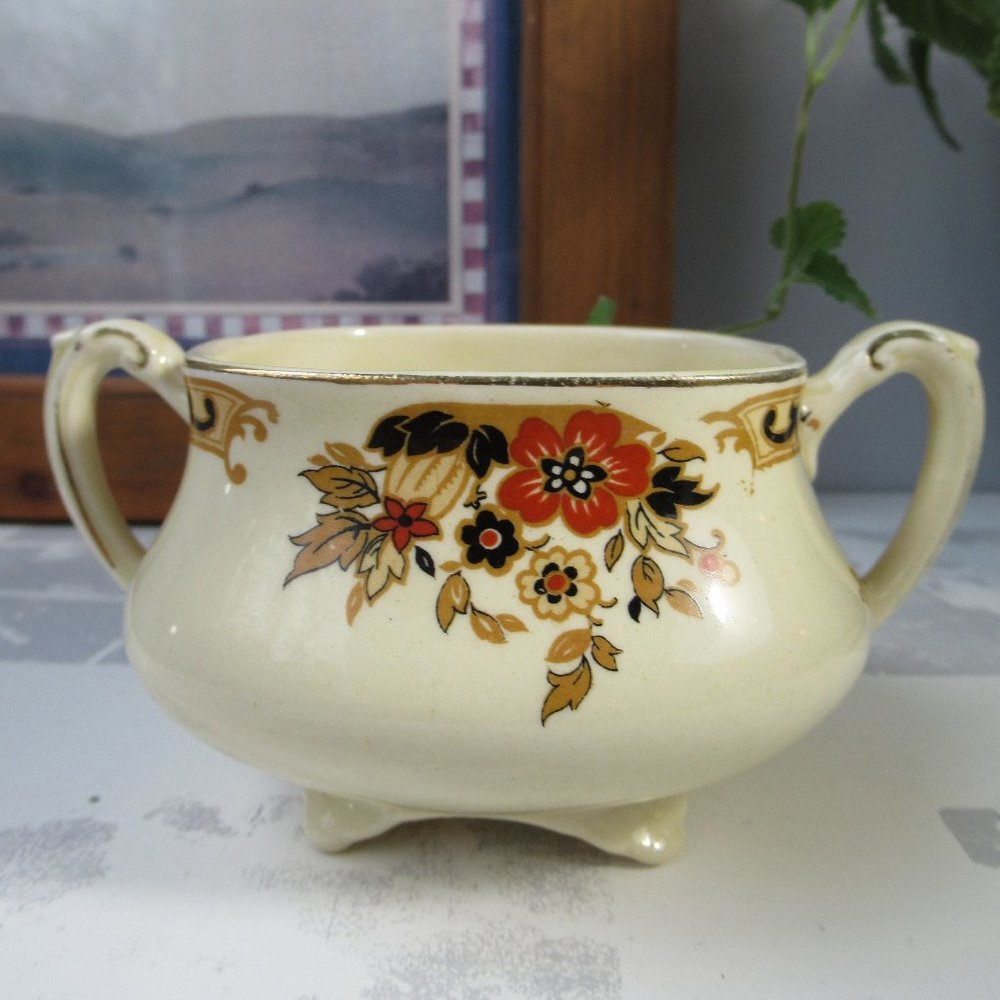 Sugar Bowl no Lid Denbigh Unicorn backstamp by Wedgwood & Co. England 1862-1900